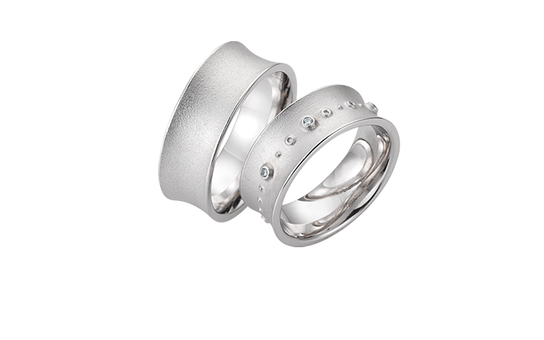 45255+45256-wedding rings, white gold 750 with brillants